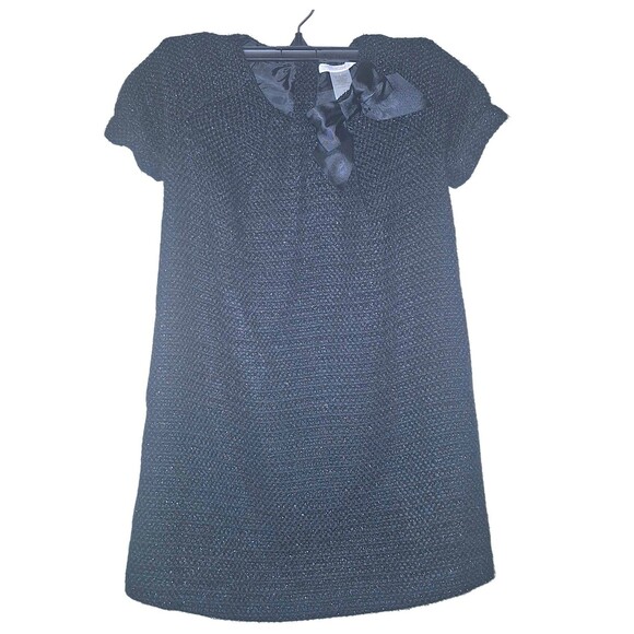 Janie And Jack Sz 6 Black Knit Sparkle Dress Holiday Fancy Formal - Picture 1 of 4